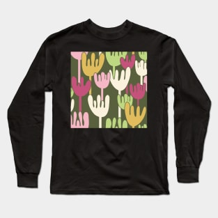 Modern abstract tulip flowers Long Sleeve T-Shirt